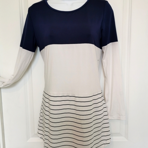 NWOT NAVY Long sleeve  blue white nautical jersey tunic top - Picture 8 of 11